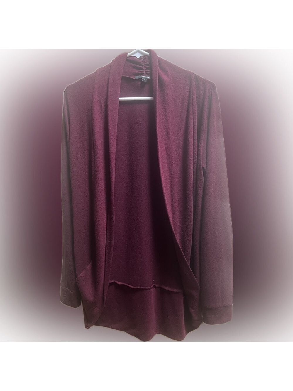 AMBIANCE Women’s maroon colored cardigan. Medium but could fit a small - Picture 4 of 7